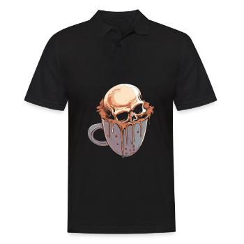Coffee Cafe Skull - Men's Polo Shirt - black - Front - Kai (181cm)