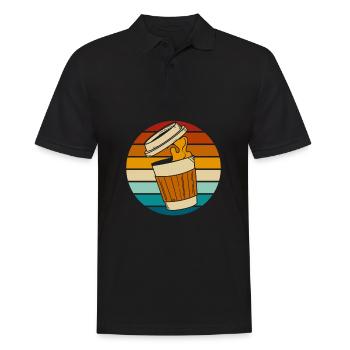 Kaffee Cafe - Männer Poloshirt - Schwarz - Vorne - Kai (181cm)