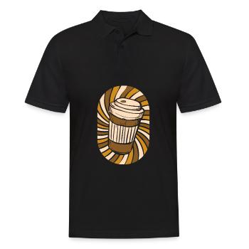 Kaffee Cafe - Männer Poloshirt - Schwarz - Vorne - Kai (181cm)