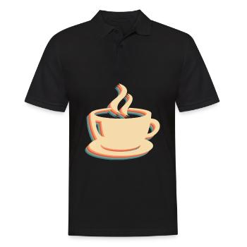 Kaffee Cafe - Männer Poloshirt - Schwarz - Vorne - Kai (181cm)
