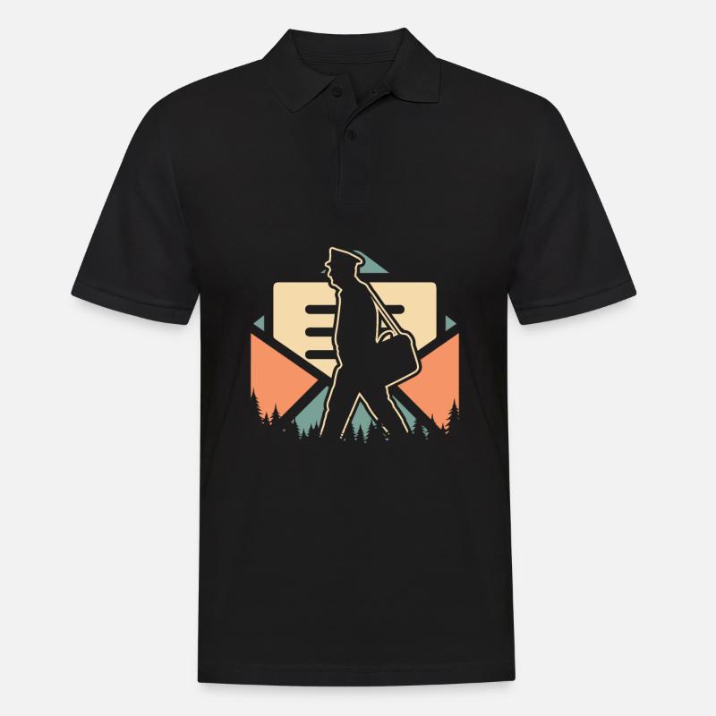 Postbote Briefträger - Männer Poloshirt - Schwarz