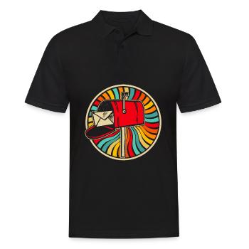 Postbote Briefträger - Männer Poloshirt - Schwarz - Vorne - Kai (181cm)