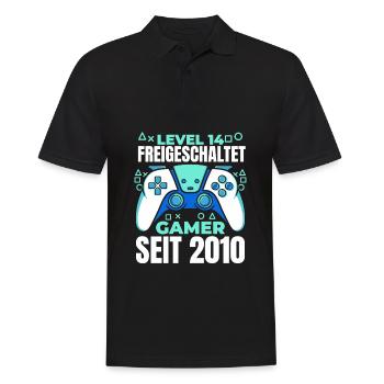Gaming 14. Geburtstag 5 Jahre Gamer - Männer Poloshirt - Schwarz - Vorne - Kai (181cm)