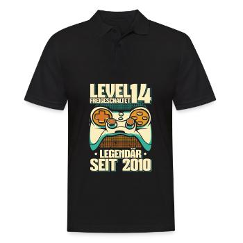 Gaming 14. Geburtstag 5 Jahre Gamer - Männer Poloshirt - Schwarz - Vorne - Kai (181cm)