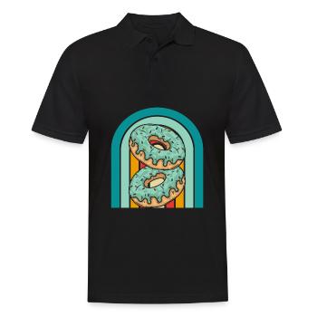 Donut - Männer Poloshirt - Schwarz - Vorne - Kai (181cm)