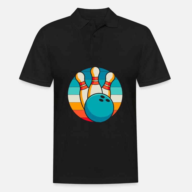 Bowling Bowlen Bowler - Männer Poloshirt - Schwarz