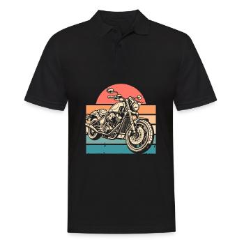 Motorrad Biker Motorbike - Männer Poloshirt - Schwarz - Vorne - Kai (181cm)