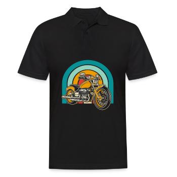 Motorrad Biker Motorbike - Männer Poloshirt - Schwarz - Vorne - Kai (181cm)