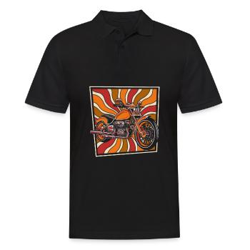 Motorrad Biker Motorbike - Männer Poloshirt - Schwarz - Vorne - Kai (181cm)