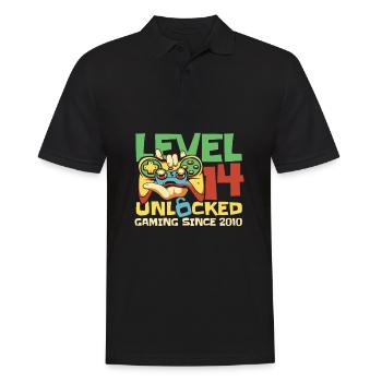 Gaming 14. Geburtstag 5 Jahre Gamer - Männer Poloshirt - Schwarz - Vorne - Kai (181cm)