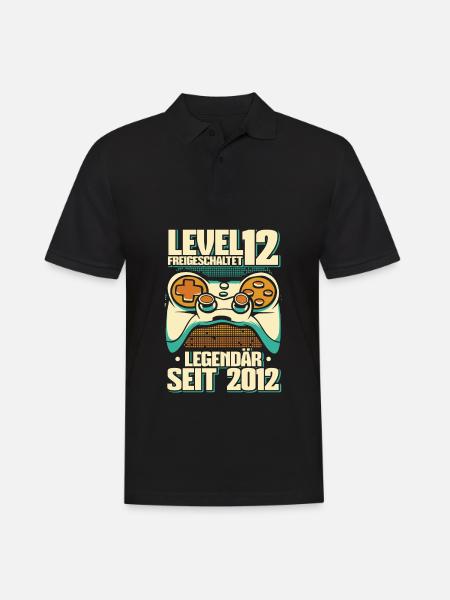 Gaming 12. Geburtstag 12 Jahre Gamer - Männer Poloshirt - Schwarz