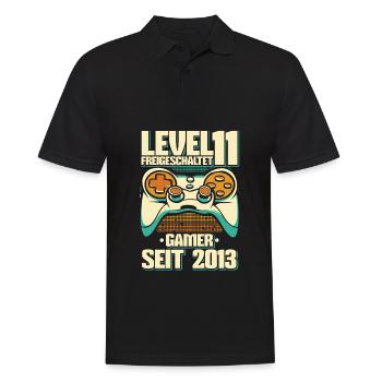 Gaming 11. Geburtstag 11 Jahre Gamer - Männer Poloshirt - Schwarz - Vorne - Kai (181cm)