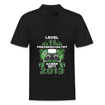 Gaming 11. Geburtstag 11 Jahre Gamer - Männer Poloshirt - Schwarz - Vorne - Kai (181cm)