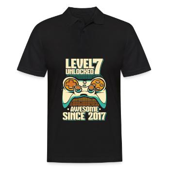 Gaming 7th Birthday 7 Years Gamer - Men's Polo Shirt - black - Front - Kai (181cm)