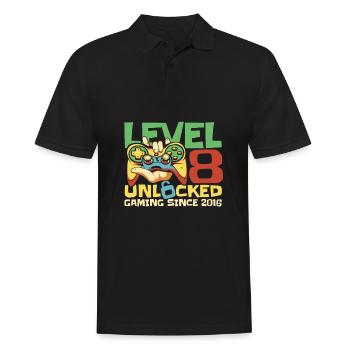 Gaming 8e anniversaire 8 ans Gamer - Polo Homme - noir - Devant - Kai (181cm)