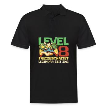 Gaming 8. Geburtstag 8 Jahre Gamer - Männer Poloshirt - Schwarz - Vorne - Kai (181cm)