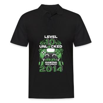 Gaming 10e anniversaire 10 ans Gamer - Polo Homme - noir - Devant - Kai (181cm)