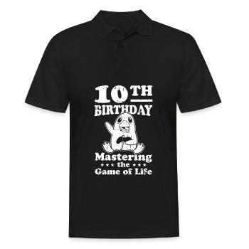 Gaming 10e anniversaire 10 ans Gamer - Polo Homme - noir - Devant - Kai (181cm)