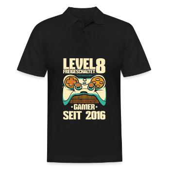 Gaming 8. Geburtstag 8 Jahre Gamer - Männer Poloshirt - Schwarz - Vorne - Kai (181cm)