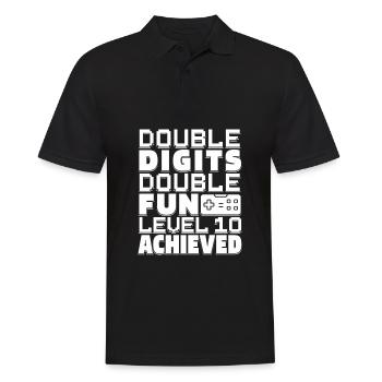 Gaming 10e anniversaire 10 ans Gamer - Polo Homme - noir - Devant - Kai (181cm)