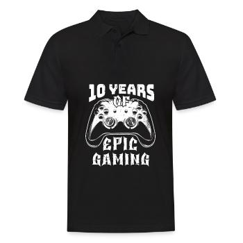 Gaming 10e anniversaire 10 ans Gamer - Polo Homme - noir - Devant - Kai (181cm)
