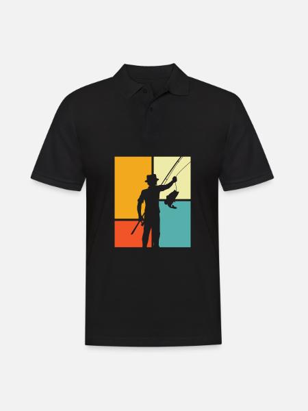 Angler Fishing - Men's Polo Shirt - black