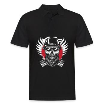 Motorrad Biker Motorbike Skull Motorcycle - Männer Poloshirt - Schwarz - Vorne - Kai (181cm)