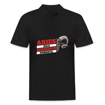Aries Zodiac Signs Features - Men's Polo Shirt - black - Front - Kai (181cm)