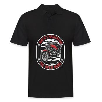Motorrad Biker Moto Moto Thérapie - Polo Homme - noir - Devant - Kai (181cm)