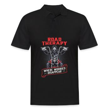 Motorrad Biker Motorbike Motorcycle Therapy - Men's Polo Shirt - black - Front - Kai (181cm)