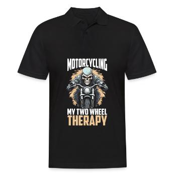 Motorrad Biker Moto Moto Thérapie - Polo Homme - noir - Devant - Kai (181cm)