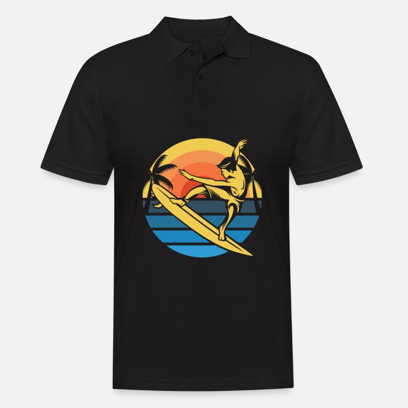 Surfeur Surf - Polo Homme - noir