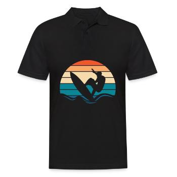 Surfer Surfen - Männer Poloshirt - Schwarz - Vorne - Kai (181cm)