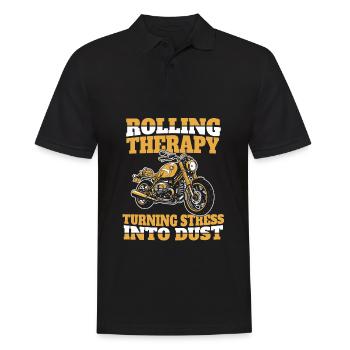 Motorrad Biker Motorbike Motorcycle Therapy - Männer Poloshirt - Schwarz - Vorne - Kai (181cm)