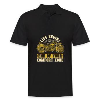Motorrad Biker Motorbike - Männer Poloshirt - Schwarz - Vorne - Kai (181cm)