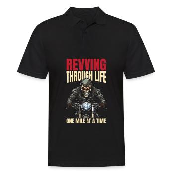 Motorrad Biker Motorbike - Männer Poloshirt - Schwarz - Vorne - Kai (181cm)