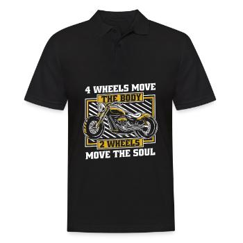 Motorrad Biker Motorbike - Männer Poloshirt - Schwarz - Vorne - Kai (181cm)