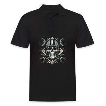 Motorrad Biker Motorbike Skull Motorcycle - Männer Poloshirt - Schwarz - Vorne - Kai (181cm)
