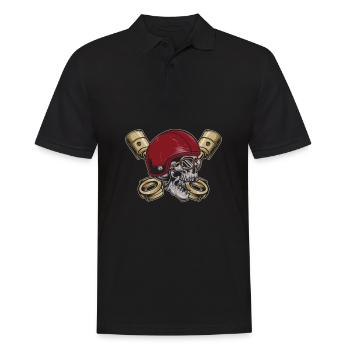 Motorrad Biker Motorbike Skull Motorcycle - Männer Poloshirt - Schwarz - Vorne - Kai (181cm)