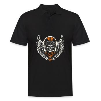 Motorrad Biker Motorbike Skull Motorcycle - Männer Poloshirt - Schwarz - Vorne - Kai (181cm)