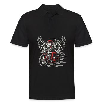 Motorrad Biker Motorbike Skull Motorcycle - Men's Polo Shirt - black - Front - Kai (181cm)