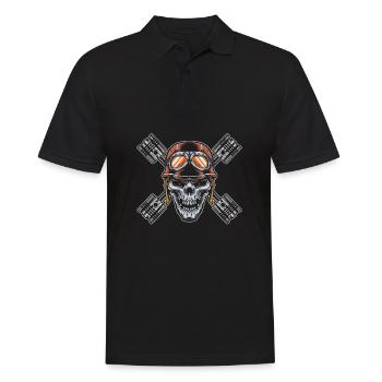 Motorrad Biker Motorbike Skull Motorcycle - Männer Poloshirt - Schwarz - Vorne - Kai (181cm)