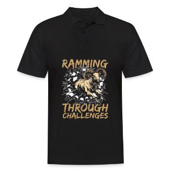 Widder Tier Widder - Männer Poloshirt - Schwarz - Vorne - Kai (181cm)