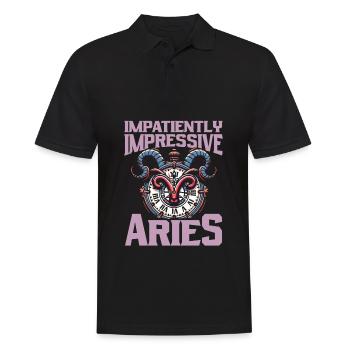 Aries Funny Time Clock - Men's Polo Shirt - black - Front - Kai (181cm)