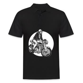 Motorrad Biker Motorbike Skull Motorcycle - Männer Poloshirt - Schwarz - Vorne - Kai (181cm)