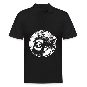 Motorrad Biker Motorbike Skull Motorcycle - Männer Poloshirt - Schwarz - Vorne - Kai (181cm)