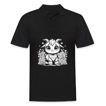 Widder Blumen - Männer Poloshirt - Schwarz - Vorne - Kai (181cm)
