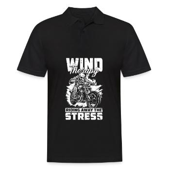 Motorrad Biker Motorbike - Männer Poloshirt - Schwarz - Vorne - Kai (181cm)