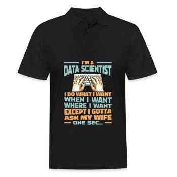 Data Science Data Analyst - Männer Poloshirt - Schwarz - Vorne - Kai (181cm)