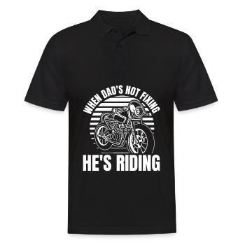 Motorrad Biker Motorbike Motorcycle Dad - Männer Poloshirt - Schwarz - Vorne - Kai (181cm)
